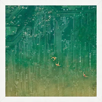 Wendover Art Group Swim Circuit 1 By Thom Filicia - Picture Frame Graphic Art On Paper In Green;yellow
