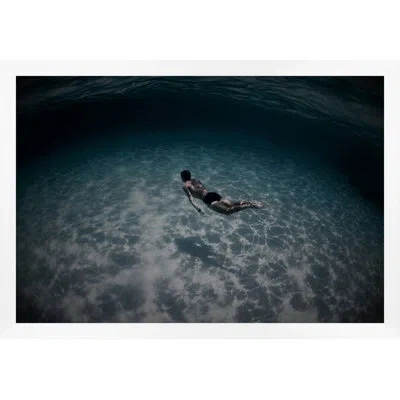 Wendover Art Group Swimmer By Mat Sanders - Picture Frame Photograph On Paper In Blue;black