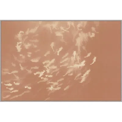 Wendover Art Group Swimming In Blush 2 By Thom Filicia - Floater Frame Painting On Canvas In Brown;ivory