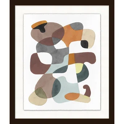 Wendover Art Group Swirls 2 By Christopher Kennedy - Picture Frame Painting On Paper In Blue;brown;white