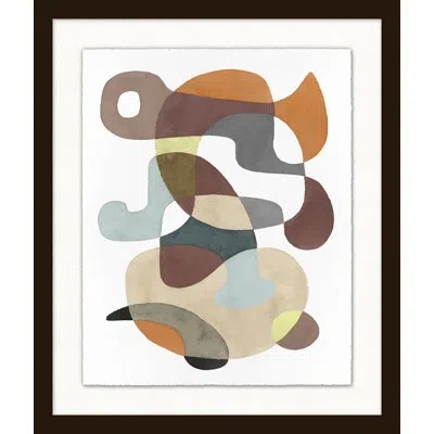Wendover Art Group Swirls 3 By Christopher Kennedy - Picture Frame Painting On Paper In Brown;white;beige