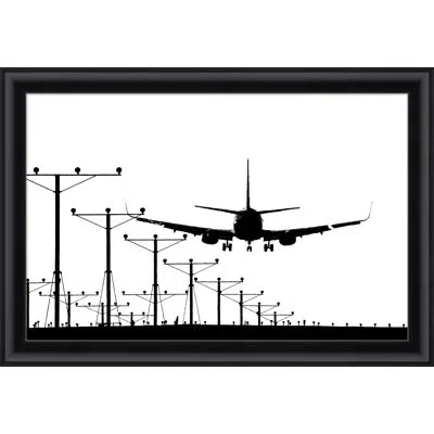 Wendover Art Group Take Off And Landing 2 By Thom Filicia - Picture Frame Photograph On Paper In Black;white