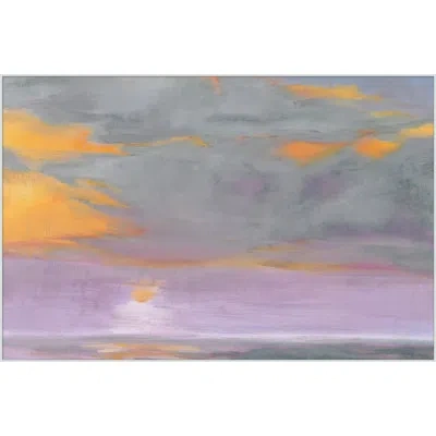 Wendover Art Group Tangerine Skies - Floater Frame Painting On Canvas In Gray;orange;purple