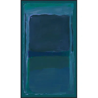 Wendover Art Group Teal Contour 1 By Christopher Kennedy - Floater Frame Painting On Canvas