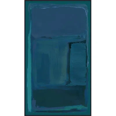 Wendover Art Group Teal Contour 2 By Christopher Kennedy - Floater Frame Painting On Canvas