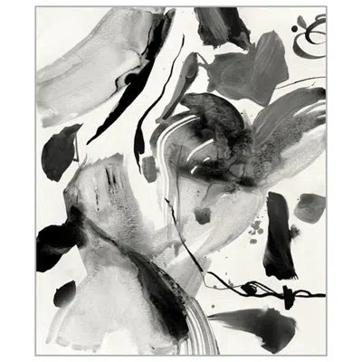 Wendover Art Group Terrazzo 2 By Thom Filicia - Picture Frame Painting On Canvas In Matte White Frame