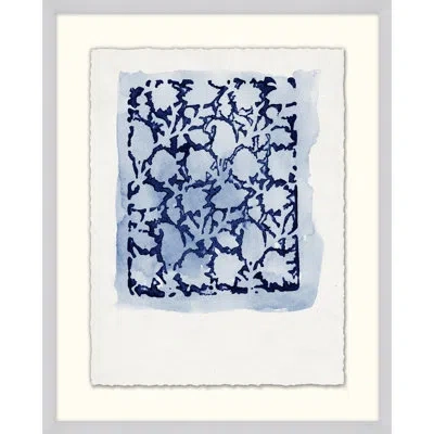 Wendover Art Group Textile Stamp 1 - Picture Frame Painting On Paper In Blue;white
