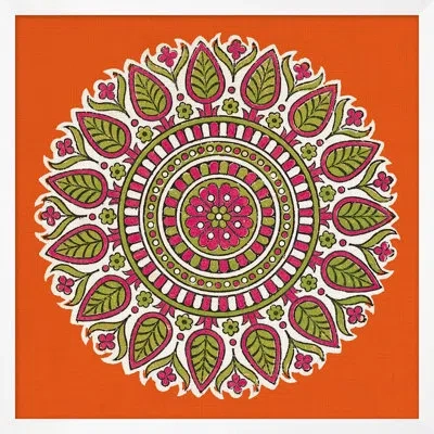 Wendover Art Group Textured Sari 2 - Picture Frame Graphic Art On Paper In Green;orange