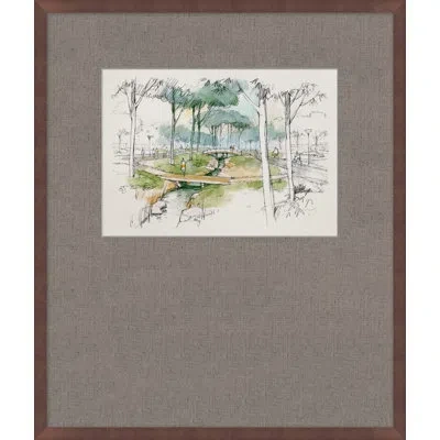 Wendover Art Group The Arhitects View 7 - Picture Frame Painting On Paper In Black;green;yellow