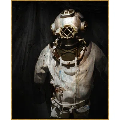 Wendover Art Group The Diver 1 By Thom Filicia - Floater Frame Photograph On Canvas In Black;ivory
