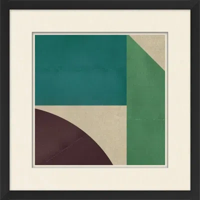 Wendover Art Group The Shape Of Modern 2 By Thom Filicia - Picture Frame Painting On Canvas In Blue;beige;aqua
