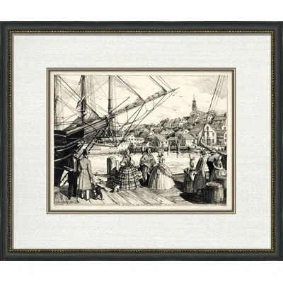 Wendover Art Group The Wharf Nantucket - Picture Frame Painting On Paper In Black;white