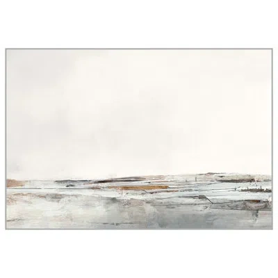 Wendover Art Group Tide Impressions - Small By Thom Filicia - Floater Frame Painting On Canvas In Gray;beige