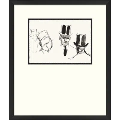 Wendover Art Group Topper 1 - Picture Frame Painting On Paper In Black;white
