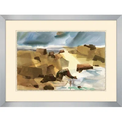 Wendover Art Group Toronto - Picture Frame Painting On Paper In Blue;brown
