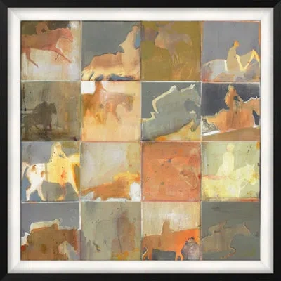 Wendover Art Group Traces Of Silver - Picture Frame Painting On Paper In Gray;orange