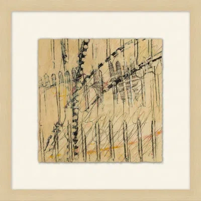 Wendover Art Group Tracings 4 - Picture Frame Painting On Paper In Black;beige;pink