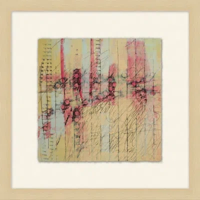 Wendover Art Group Tracings 7 - Picture Frame Painting On Paper In Black;beige;pink