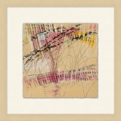 Wendover Art Group Tracings 8 - Picture Frame Painting On Paper In Black;beige;pink