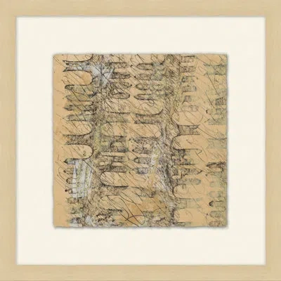 Wendover Art Group Tracings 9 - Picture Frame Painting On Paper In Gray;beige