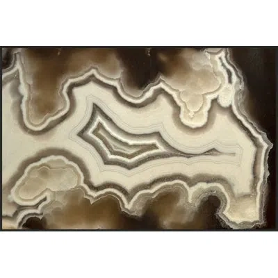 Wendover Art Group Translucent Agate 4 By Thom Filicia - Floater Frame Painting On Acrylic In Brown;beige