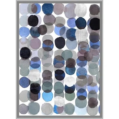 Wendover Art Group Translucent Dots By Lillian August - Picture Frame Painting On Paper In Blue;gray