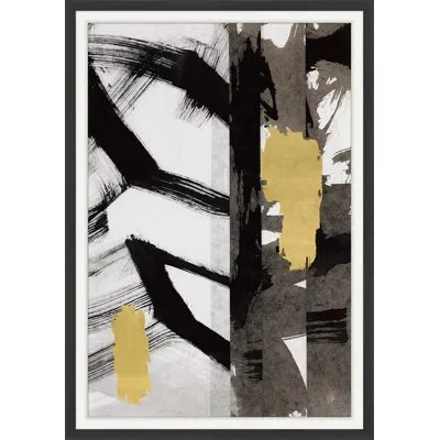 Wendover Art Group Tree Holes - Picture Frame Painting In Black;white;yellow
