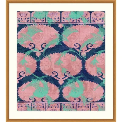 Wendover Art Group Tribal Groove 3 - Picture Frame Graphic Art On Paper In Green;pink;navy