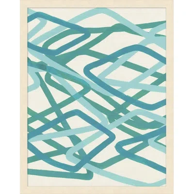 Wendover Art Group Tricolor Triptych 2 By Christopher Kennedy - Picture Frame Painting Print On Paper In Blue;beige;pine