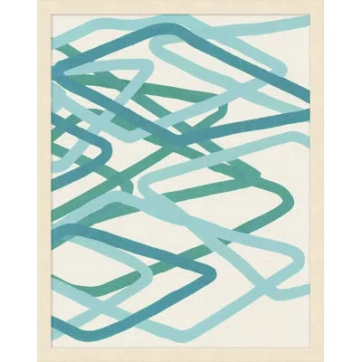 Wendover Art Group Tricolor Triptych 3 By Christopher Kennedy - Picture Frame Painting Print On Paper In Blue;beige;pine