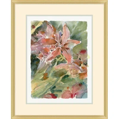Wendover Art Group Tropical Blooms 1 - Picture Frame Painting In Green;yellow;pink
