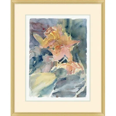 Wendover Art Group Tropical Blooms 4 - Picture Frame Painting In Green;yellow;pink