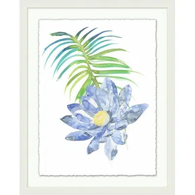 Wendover Art Group Tropical Flowers 2 - Painting On Paper In Blue;green;yellow