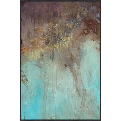 Wendover Art Group Trust Me Right - Floater Frame Painting On Canvas In Blue;brown