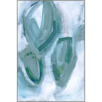 Wendover Art Group Try Again By Thom Filicia - Floater Frame Painting On Canvas In White;green;gray