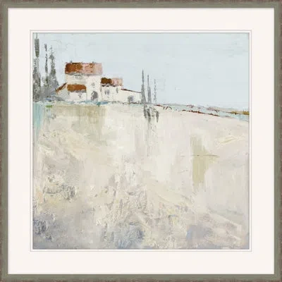 Wendover Art Group Tuscan Farm House - Painting On Paper In White;gray;light Blue
