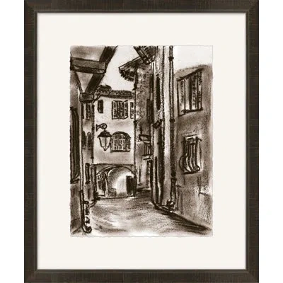 Wendover Art Group Tuscan Study 3 - Picture Frame Painting On Paper In Black;white;gray