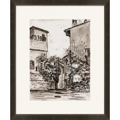 Wendover Art Group Tuscan Study 8 - Picture Frame Painting On Paper In Black;white;gray