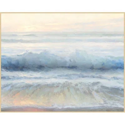 Wendover Art Group Twilight Surf - Floater Frame Print On Canvas In Blue