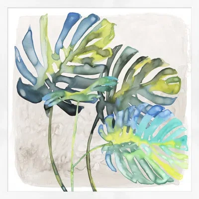 Wendover Art Group Upright Elephant Ears 1 - Picture Frame Painting On Paper In Blue;green;yellow