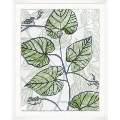 Wendover Art Group Urban Leaves 1 - Picture Frame Painting On Paper In Black;white;green