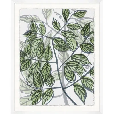 Wendover Art Group Urban Leaves 3 - Picture Frame Painting On Paper In Black;white;green