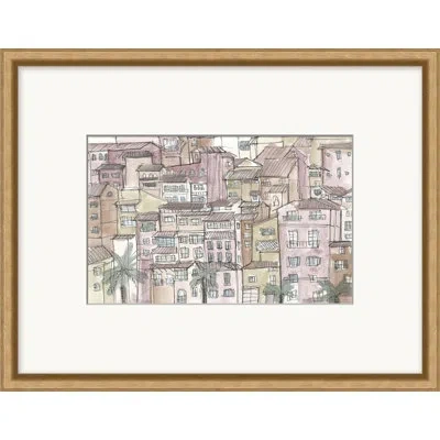 Wendover Art Group Urban Travelers Sketch 1 - Single Picture Frame Print In White;yellow;pink