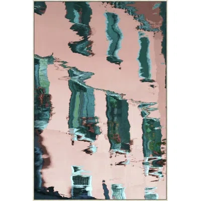 Wendover Art Group Venice Reflection 1 By Thom Filicia - Floater Frame Painting On Canvas In Green;pink