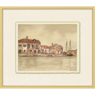 Wendover Art Group Venice Studies 2 - Picture Frame Painting On Paper In Red;beige