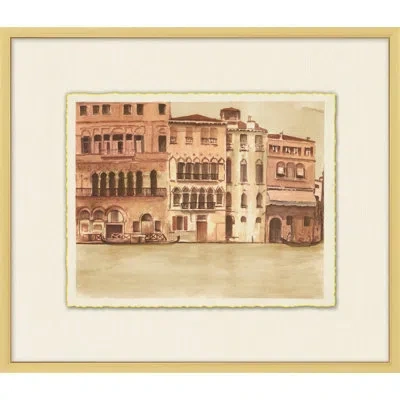 Wendover Art Group Venice Studies 4 - Picture Frame Painting On Paper In Brown;ivory