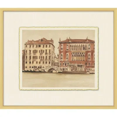 Wendover Art Group Venice Studies 5 - Picture Frame Painting On Paper In Red;beige