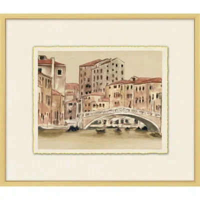 Wendover Art Group Venice Studies 6 - Picture Frame Painting On Paper In Brown;gray;beige