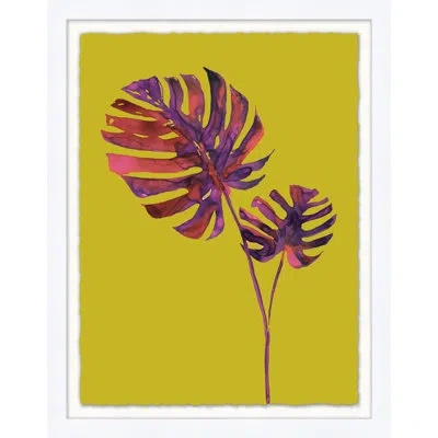 Wendover Art Group Vibrant Palms 2 By Christopher Kennedy - Picture Frame Painting In Yellow;purple