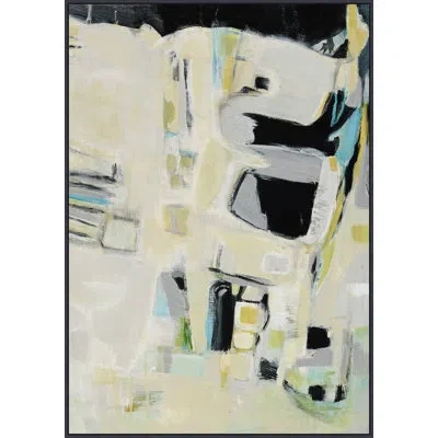 Wendover Art Group View Point By Christopher Kennedy - Floater Frame Painting On Canvas In Black;beige